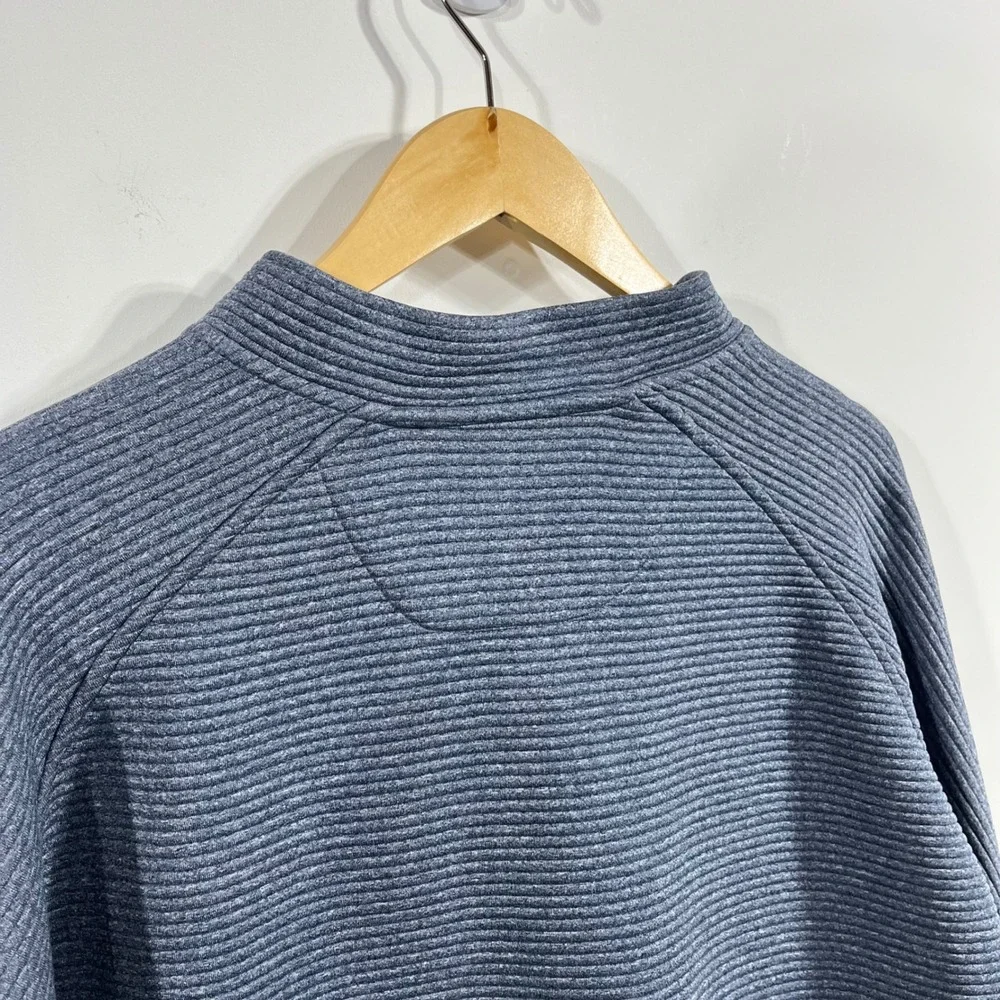 Swannies Golf Mens XXL Blue Ribbed Quarter Zip Pullover‎ Performance Sweatshirt